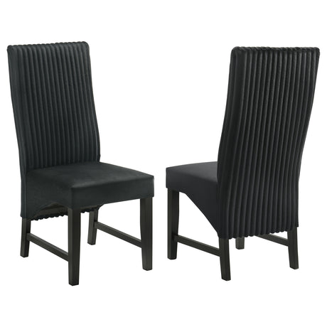Tampa Furniture Outlet - Coaster - Barrand Upholstered Dining Side Chair Black (Set of 2) - 106387