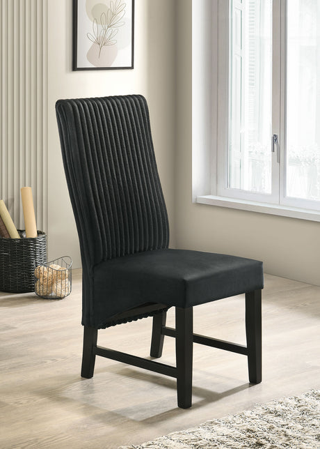 Barrand Upholstered Dining Side Chair Black (Set of 2) - Tampa Furniture Outlet