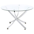 Tampa Furniture Outlet - Coaster - Beckham Round 46-inch Glass Top Dining Table Chrome - 106440
