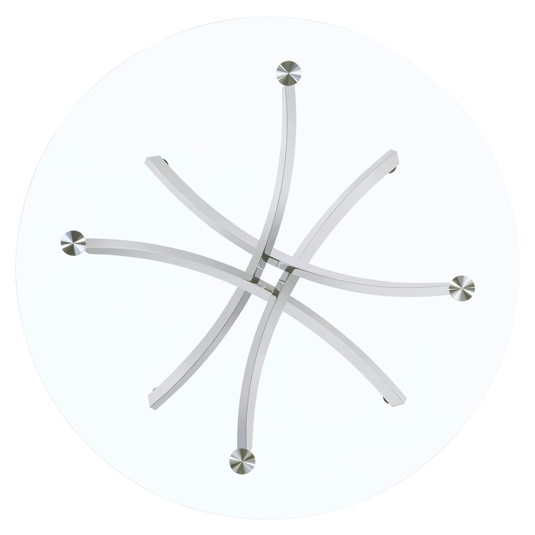 Beckham Round 46-inch Glass Top Dining Table Chrome - Tampa Furniture Outlet