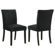Tampa Furniture Outlet - Coaster - Dermott Upholstered Parson Dining Side Chair Black (Set of 2) - 106512BLK