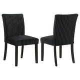Tampa Furniture Outlet - Coaster - Dermott Upholstered Parson Dining Side Chair Black (Set of 2) - 106512BLK
