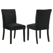 Tampa Furniture Outlet - Coaster - Dermott Upholstered Parson Dining Side Chair Black (Set of 2) - 106512BLK