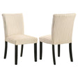 Tampa Furniture Outlet - Coaster - Dermott Upholstered Parson Dining Side Chair Cream (Set of 2) - 106512CRM