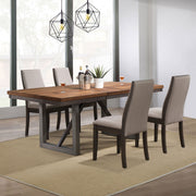 Tampa Furniture Outlet - Coaster - Spring Creek 5-piece Rectangular Dining Table Set Taupe - 106581-S5G