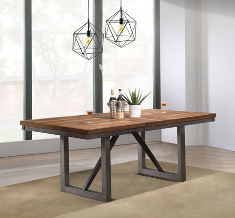 Spring Creek 77-inch Extension Dining Table Natural Walnut - Tampa Furniture Outlet