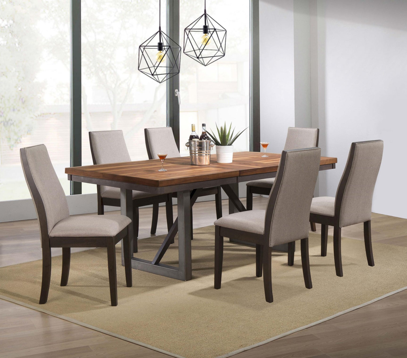 Spring Creek 77-inch Extension Dining Table Natural Walnut - Tampa Furniture Outlet
