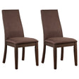 Tampa Furniture Outlet - Coaster - Spring Creek Upholstered Dining Chair Chocolate (Set of 2) - 106582