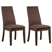 Tampa Furniture Outlet - Coaster - Spring Creek Upholstered Dining Chair Chocolate (Set of 2) - 106582
