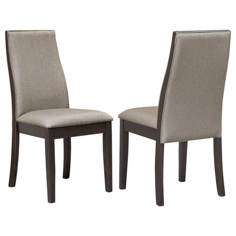 Tampa Furniture Outlet - Coaster - Spring Creek Upholstered Dining Chair Taupe (Set of 2) - 106583