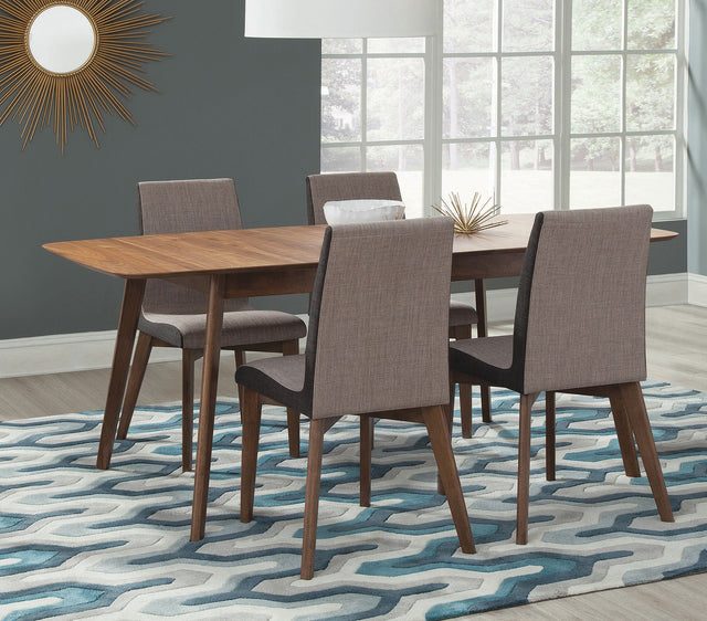 Tampa Furniture Outlet - Coaster - Redbridge 5-piece Rectangular Dining Set Natural Walnut - 106591-S5