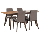 Redbridge 5-piece Rectangular Dining Set Natural Walnut - Tampa Furniture Outlet