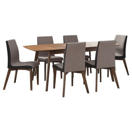 Redbridge 7-piece Rectangular Dining Set Natural Walnut - Tampa Furniture Outlet