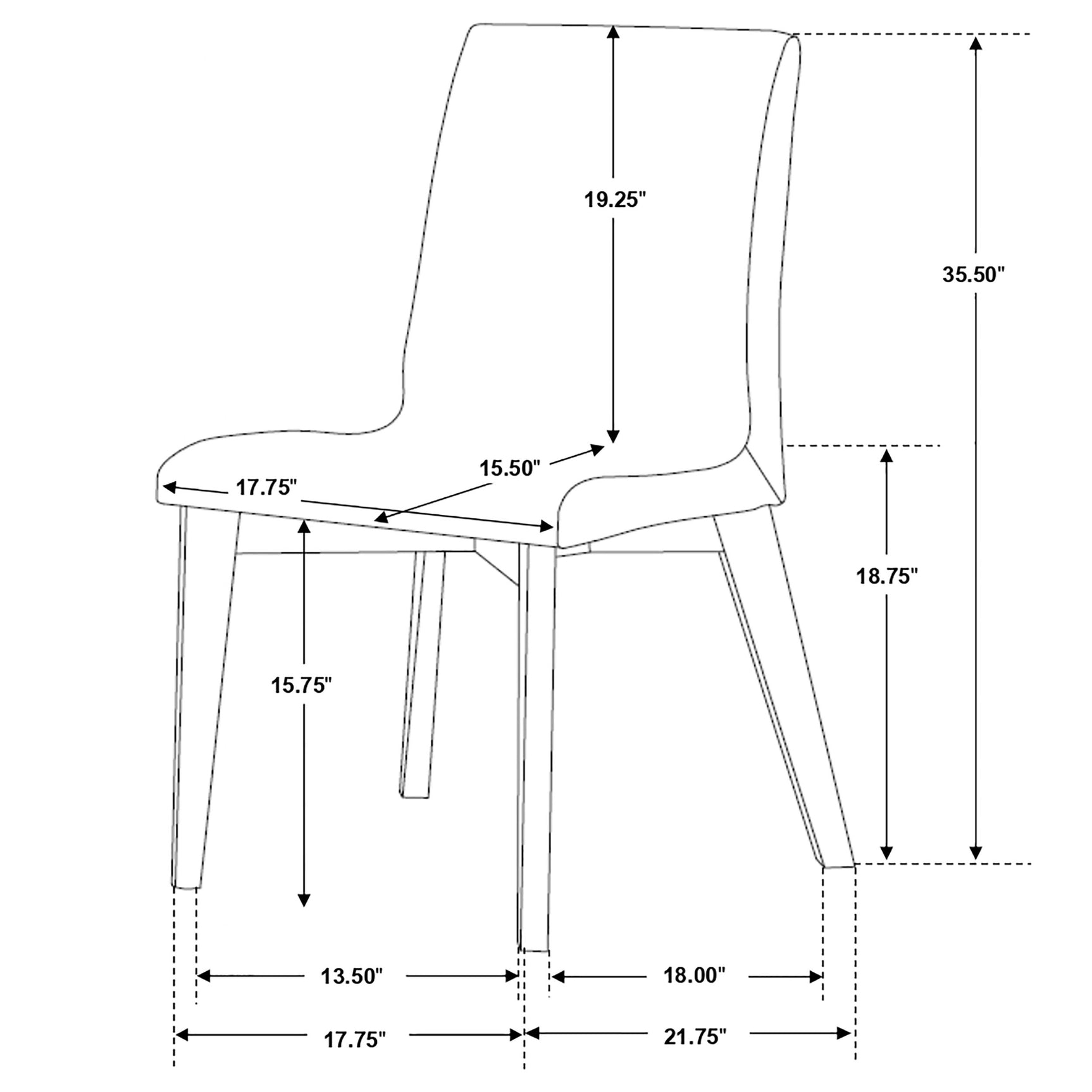 Redbridge Upholstered Dining Side Chair Walnut (Set of 2) - Tampa Furniture Outlet