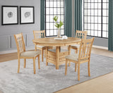 Tampa Furniture Outlet - Coaster - Lavon 5-piece Oval Extension Leaf Dining Set Light Oak - 106620-S5