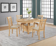 Tampa Furniture Outlet - Coaster - Lavon 5-piece Oval Extension Leaf Dining Set Light Oak - 106620-S5