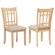 Tampa Furniture Outlet - Coaster - Lavon Wood Dining Side Chair Linen and Light Oak (Set of 2) - 106622