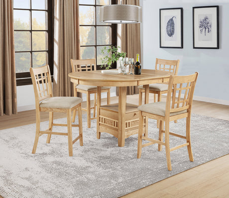 Tampa Furniture Outlet - Coaster - Lavon 5-piece Oval Counter Height Dining Set Light Oak - 106628-S5
