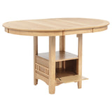 Tampa Furniture Outlet - Coaster - Lavon Oval 60-inch Counter Height Extension Dining Table Light Oak - 106628