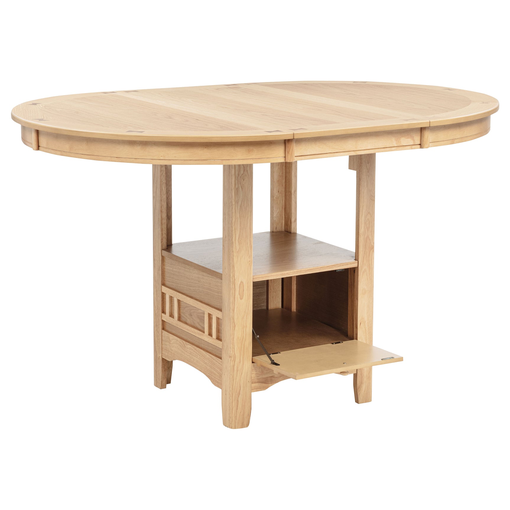 Tampa Furniture Outlet - Coaster - Lavon Oval 60-inch Counter Height Extension Dining Table Light Oak - 106628