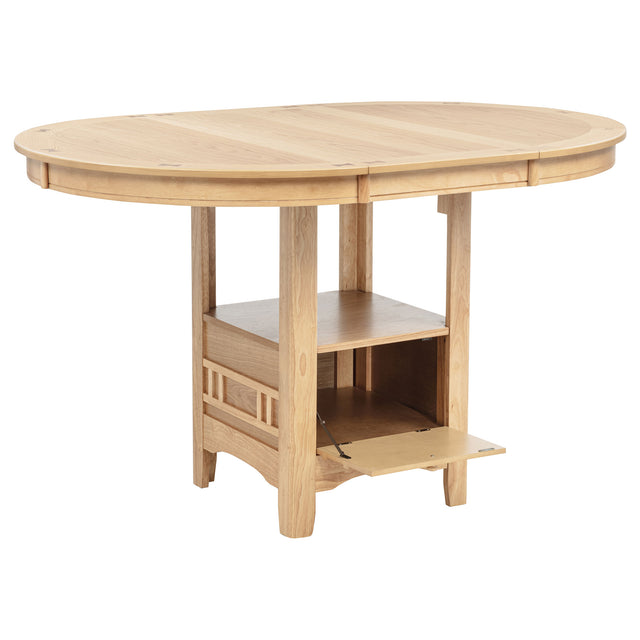 Tampa Furniture Outlet - Coaster - Lavon Oval 60-inch Counter Height Extension Dining Table Light Oak - 106628