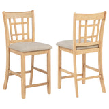 Tampa Furniture Outlet - Coaster - Lavon Wood Counter Height Dining Chair Linen and Light Oak (Set of 2) - 106629