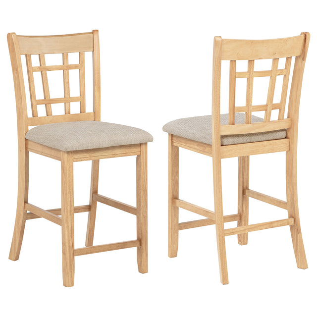 Tampa Furniture Outlet - Coaster - Lavon Wood Counter Height Dining Chair Linen and Light Oak (Set of 2) - 106629