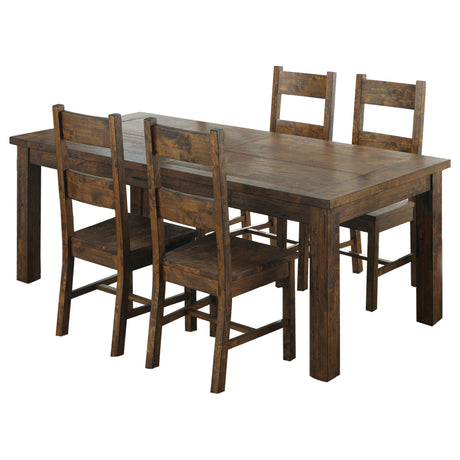 Coleman 5-piece Rectangular Dining Set Rustic Golden Brown - Tampa Furniture Outlet