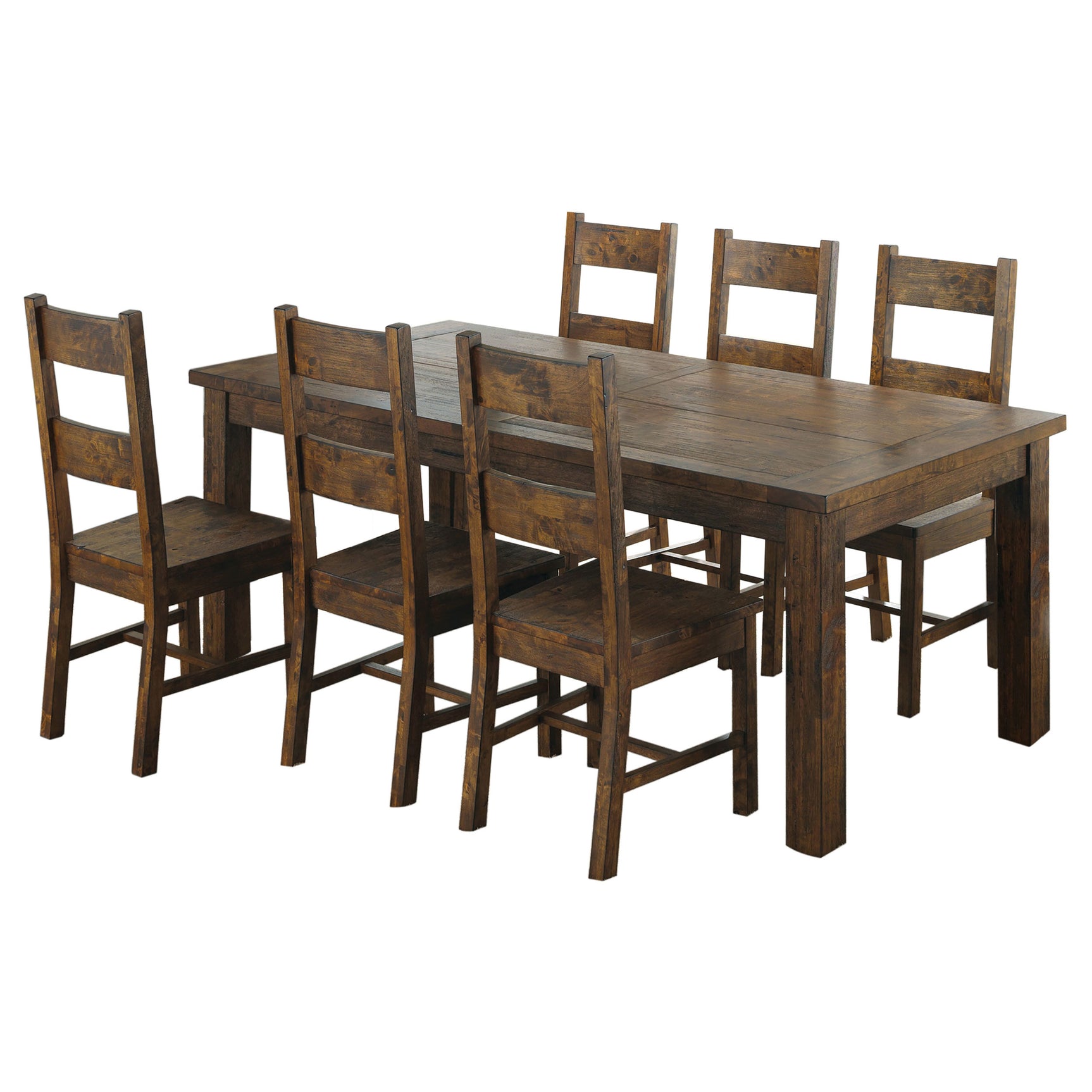Coleman 7-piece Rectangular Dining Set Rustic Golden Brown - Tampa Furniture Outlet
