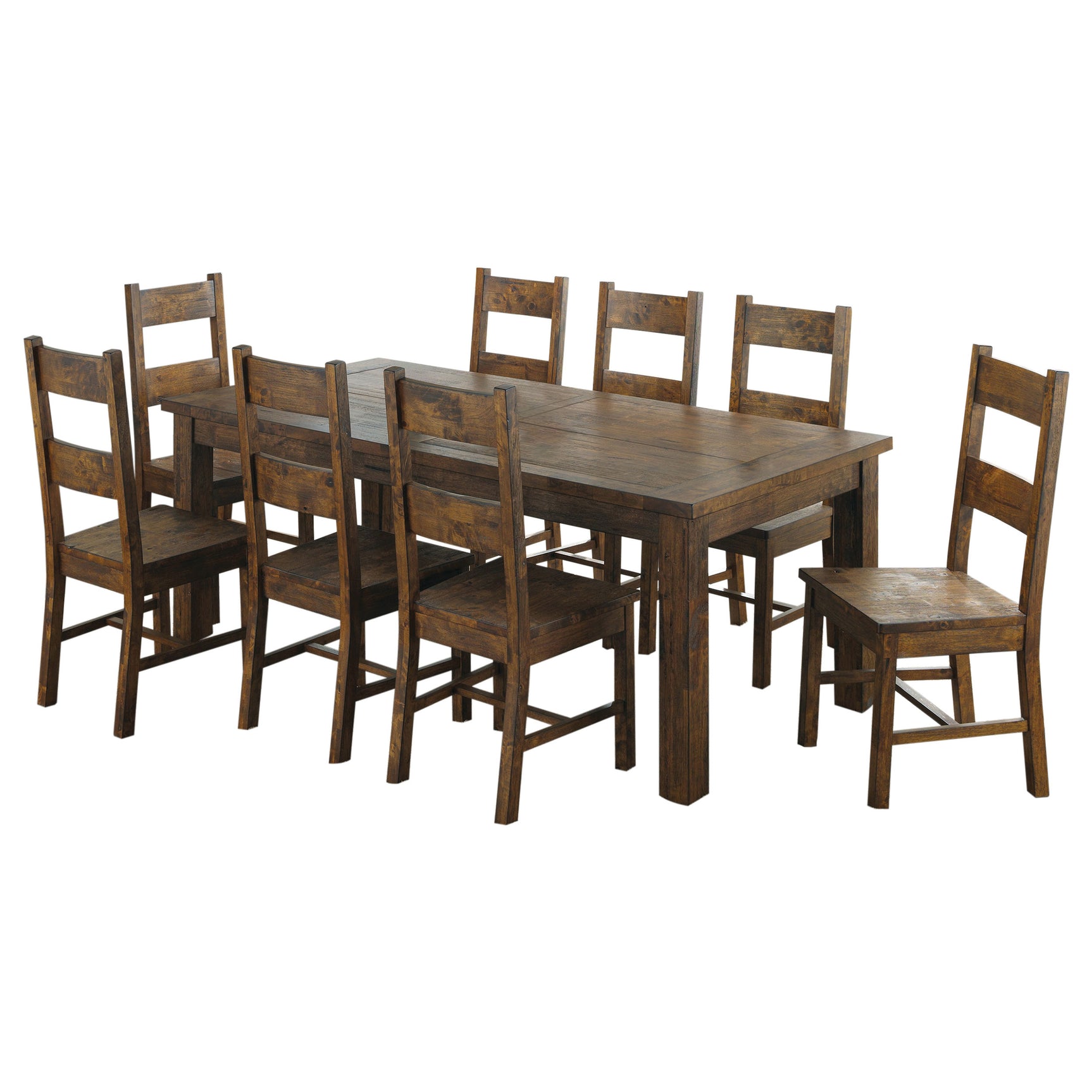 Coleman 9-piece Rectangular Dining Set Rustic Golden Brown - Tampa Furniture Outlet