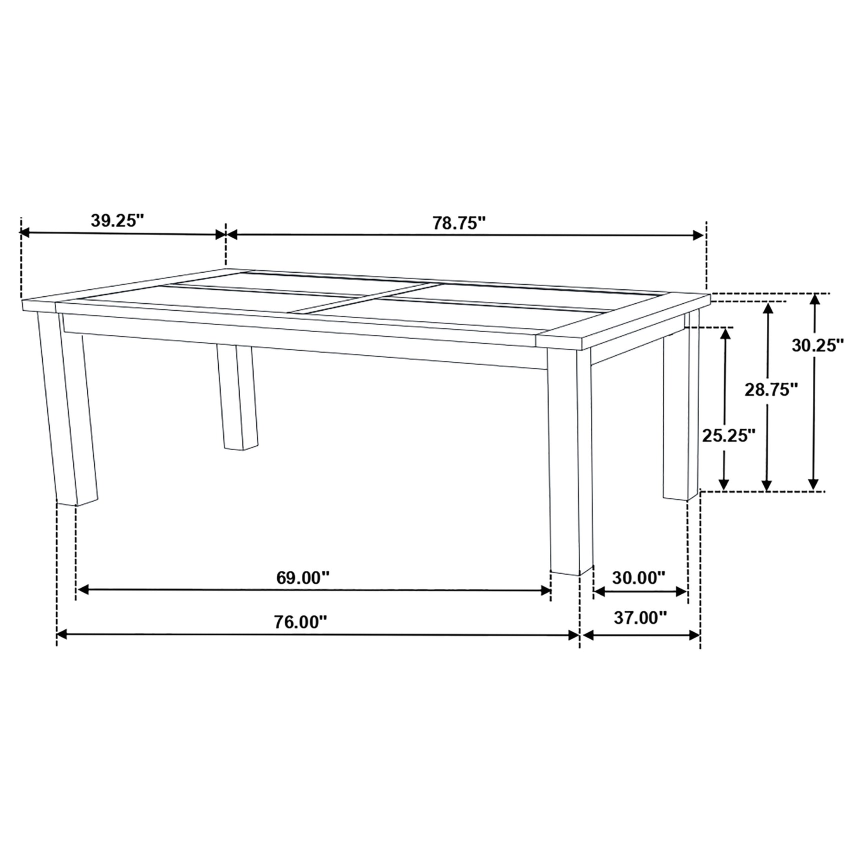 Coleman Rectangular 79-inch Dining Table Rustic Golden Brown - Tampa Furniture Outlet
