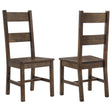Tampa Furniture Outlet - Coaster - Coleman Dining Side Chair Rustic Golden Brown (Set of 2) - 107042