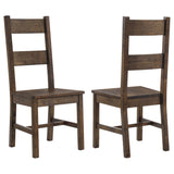 Tampa Furniture Outlet - Coaster - Coleman Dining Side Chair Rustic Golden Brown (Set of 2) - 107042