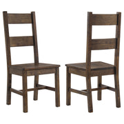 Tampa Furniture Outlet - Coaster - Coleman Dining Side Chair Rustic Golden Brown (Set of 2) - 107042