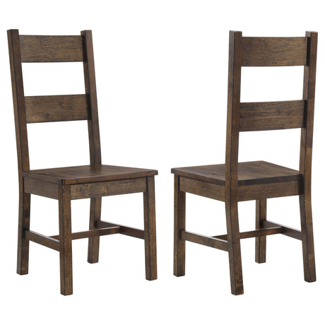 Tampa Furniture Outlet - Coaster - Coleman Dining Side Chair Rustic Golden Brown (Set of 2) - 107042