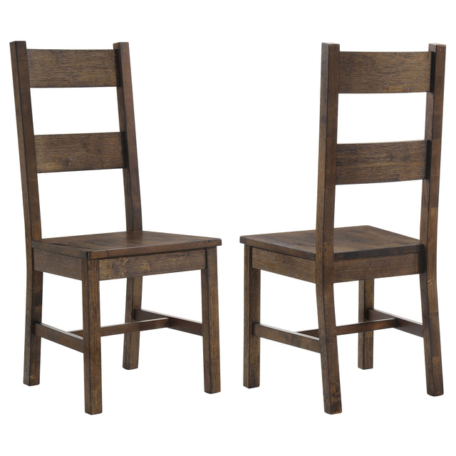 Tampa Furniture Outlet - Coaster - Coleman Dining Side Chair Rustic Golden Brown (Set of 2) - 107042