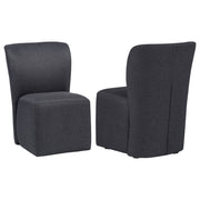 Tampa Furniture Outlet - Coaster - Jaelynn Upholstered Parsons Dining Side Chair Charcoal (Set of 2) - 107052CHAR