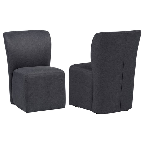 Tampa Furniture Outlet - Coaster - Jaelynn Upholstered Parsons Dining Side Chair Charcoal (Set of 2) - 107052CHAR