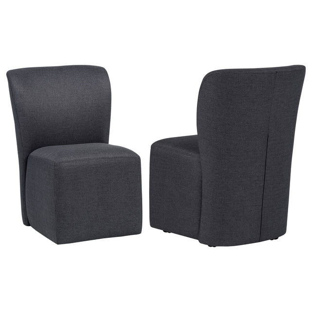 Tampa Furniture Outlet - Coaster - Jaelynn Upholstered Parsons Dining Side Chair Charcoal (Set of 2) - 107052CHAR