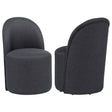 Tampa Furniture Outlet - Coaster - Aubrey Upholstered Barrel Dining Side Chair Charcoal (Set of 2) - 107062CHAR