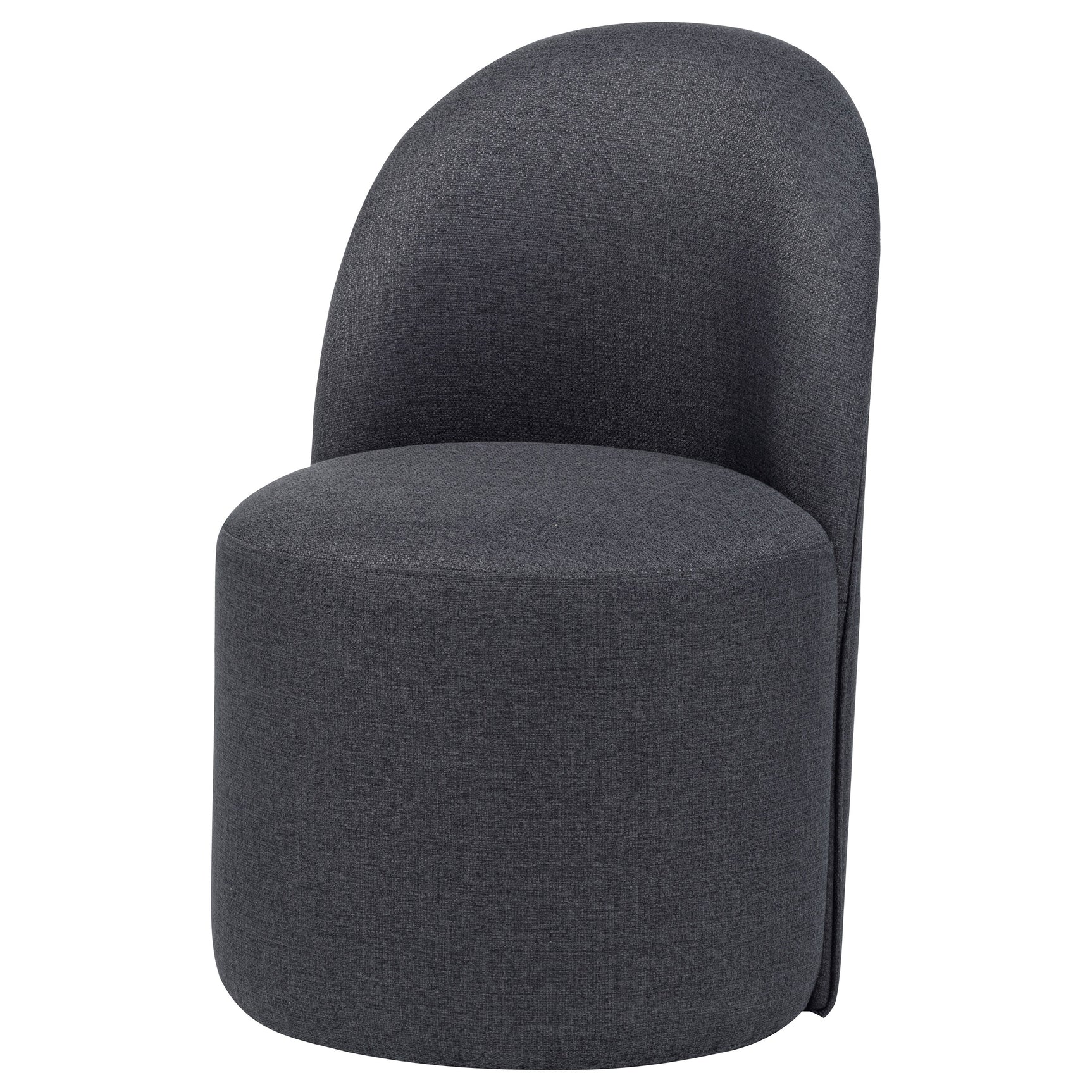 Aubrey Upholstered Barrel Dining Side Chair Charcoal (Set of 2)
