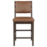 Tegan Faux Leather Upholstered Counter Height Chair Cognac (Set of 2)
