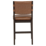 Tegan Faux Leather Upholstered Counter Height Chair Cognac (Set of 2)