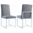 Tampa Furniture Outlet - Coaster - Mackinnon Upholstered Dining Side Chair Grey (Set of 2) - 107143