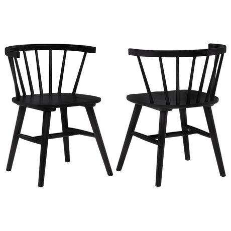 Tampa Furniture Outlet - Coaster - Jeffries Windsor Wood Dining Side Chair Black (Set of 2) - 107202BLK