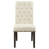 Alana Upholstered Dining Side Chair Beige Smokey Black (Set of 2) - Tampa Furniture Outlet