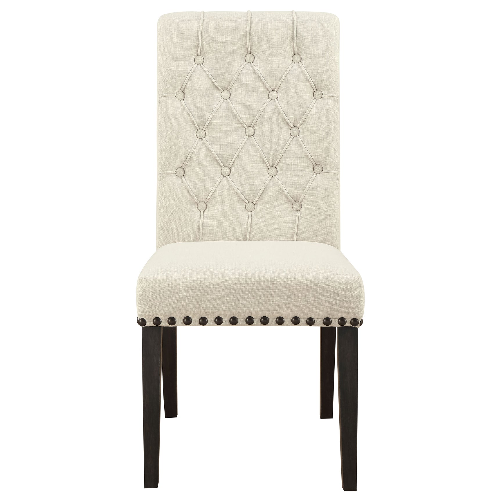 Alana Upholstered Dining Side Chair Beige Smokey Black (Set of 2) - Tampa Furniture Outlet