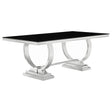 Tampa Furniture Outlet - Coaster - Antoine Rectangular 95-inch Glass Top Dining Table Black - 107871