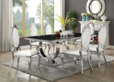 Antoine Rectangular 95-inch Glass Top Dining Table Black - Tampa Furniture Outlet