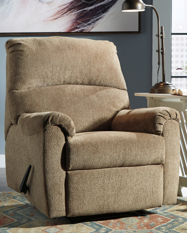 Tampa Furniture Outlet - Ashley Furniture - Nerviano Living Room - Zero Wall Recliner / Mocha - 1080129
